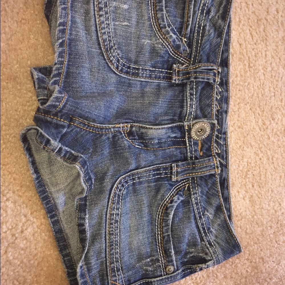 Blue denim shorts